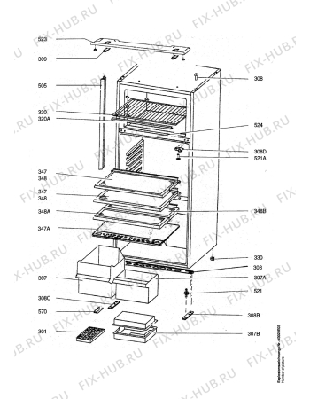 Взрыв-схема холодильника Elektra Bregenz KFI225 - Схема узла Housing 001